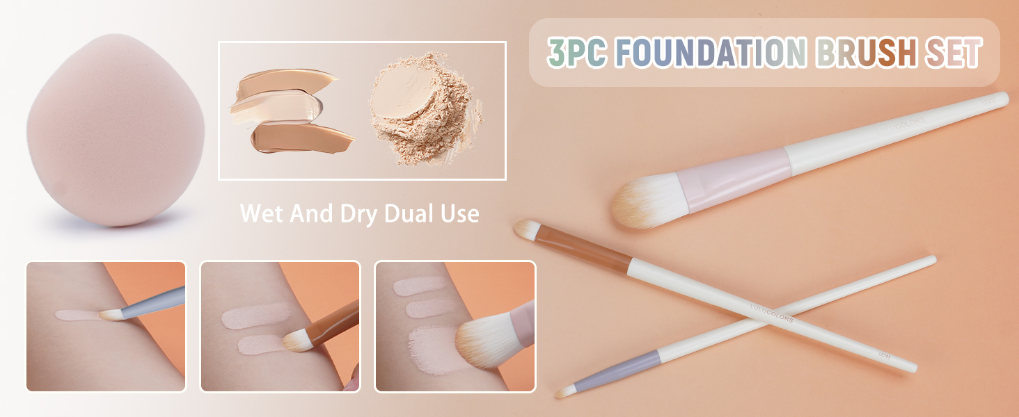 3 pcs foudation brush set