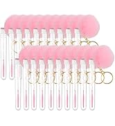 Mekupeu 20pcs Disposable Glitter Cleaning Spoolie Brushes Mascara Wands Tubes Diamond Faux Fur Ba...