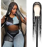Fecihor 36Inch Knotless Braided Wigs For Women Braid Wig With Baby Hair For Women 360° Full Lace ...