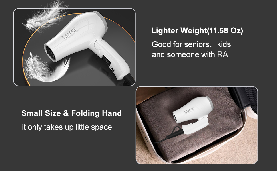 folding small hair dryer