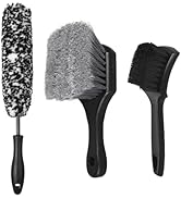 Car Wheel & Tire Brush Set, Wheel Cleaner Brush, Soft & Stiff Bristle Cleaning Brush, Wheel Brush...