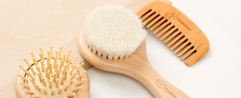 baby hair brush comb newborn set wooden goat bristles cradle cap boys girls toddlers hairbrush