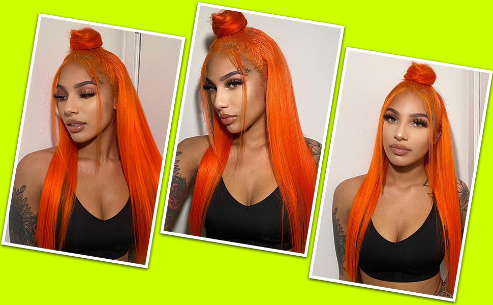 13x6 ginger lace front wigs human hair ginger orange lace front wigs human hair