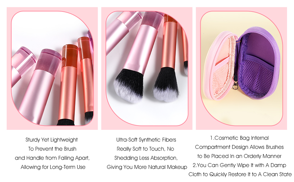 10 Pcs Travel Makeup Brush Set with Pack 