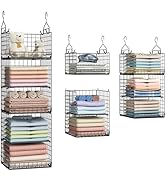 Yuyetuyo 5 Tier Closet Hanging Organizer and Storage Separable Hanging Closet Shelves with 4 Hook...