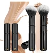 JILIER Retractable Kabuki Makeup Brushes 2 Pcs, kabuki Brush for Powder Foundation, Blush, Bronze...