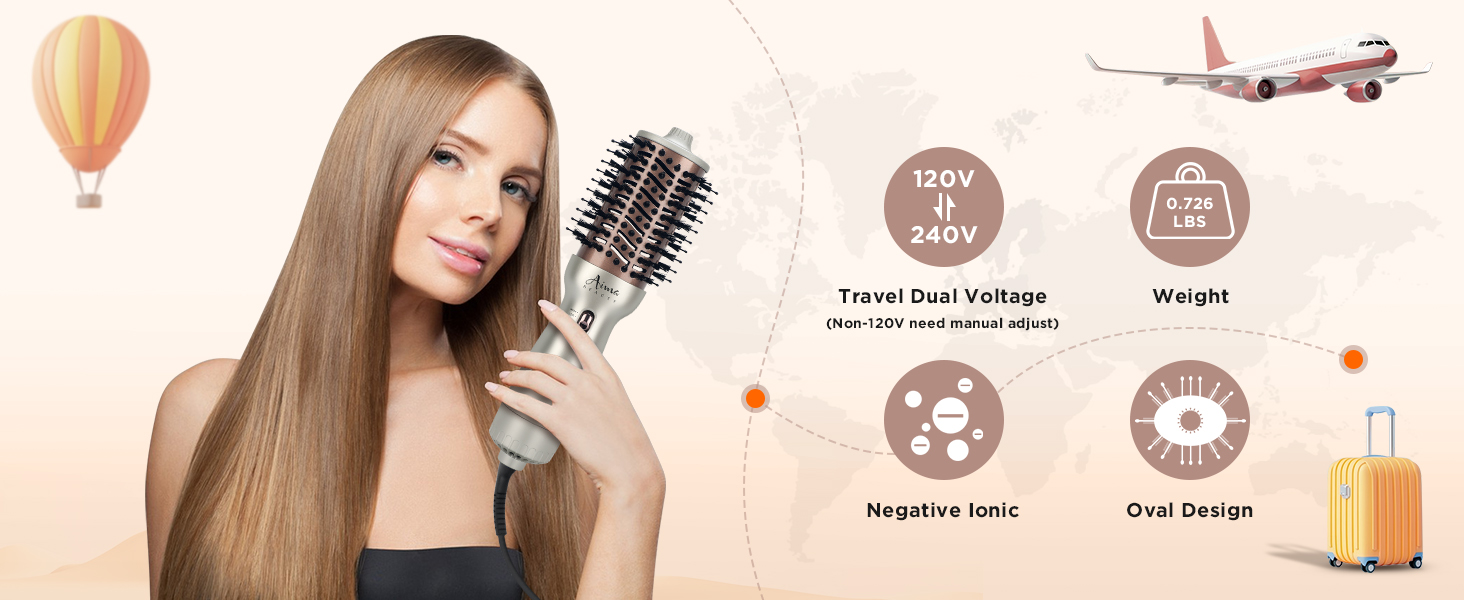 dual voltage hot air brush