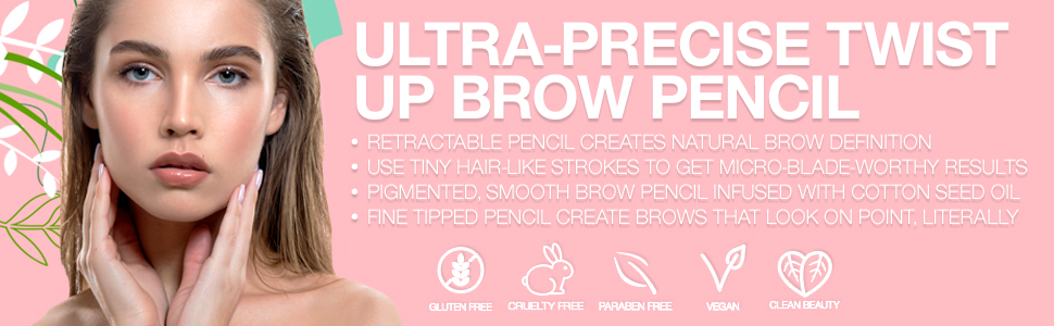 palladio ultra precise twist brow pencil retractable definition define eyebrow fine tipped look