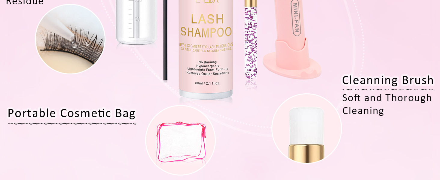 Lash Shampoo with Fan Kit
