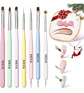 MEFA Nail Art Brushes Set, 8 Pcs Nail Brushes for Nail Art and Nail Art Palette with Polish Brush...