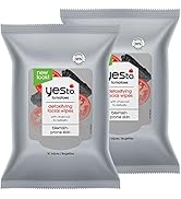 Yes To Face Wipes for Women and Men, Charcoal Facial Cleansing Wipes for use as a Make Up Remover...