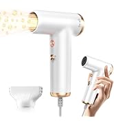Mini Hair Dryer, 4-Temp High Speed Ionic Hair Dryer, 2-Speed Lightweight Portable Small Hair Drye...