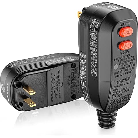 GFCI Replacement Plug Assembly Auto Reset 15 Amp 2 Prongs, 5 Years Warranty, Ground...