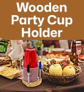 Party Cup Holder with Marker Slots | Wooden Cup Organizer | Mark Your Cup for Parties & Events | ...