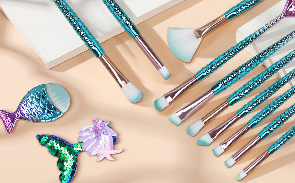 Colorful makeup brush set