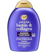 OGX Thick & Full + Biotin & Collagen Volumizing Shampoo, Nutrient-Infused Hair Shampoo with Vitam...