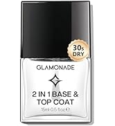 Glamonade Base Top Coat Nail Polish: 2 in 1 Clear Quick Dry Nail Polish Color Protection Long Las...