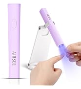 AIRSEE Mini Handheld UV Light with Stand,Portable Rechargeable Nail Lamps,2 Timers for Fast Nail ...