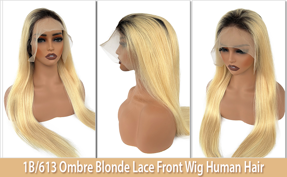 ombre blonde lace front wig human hair