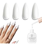 AZUREBEAUTY Warm White Nail Polish – Quick Dry, Long-Lasting, Natural Glossy Finish for DIY Manic...