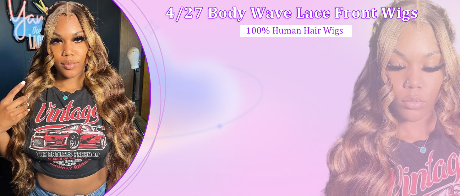 5x5 HD closure wigs human hair 4/27 highlight body wave