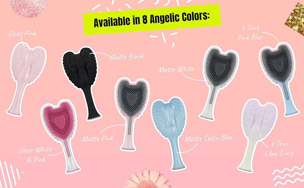 Choose the angelic color of the detangler hair brush that matches your vibe & style