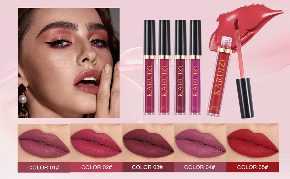 5 Red Glossy Lip Glosses