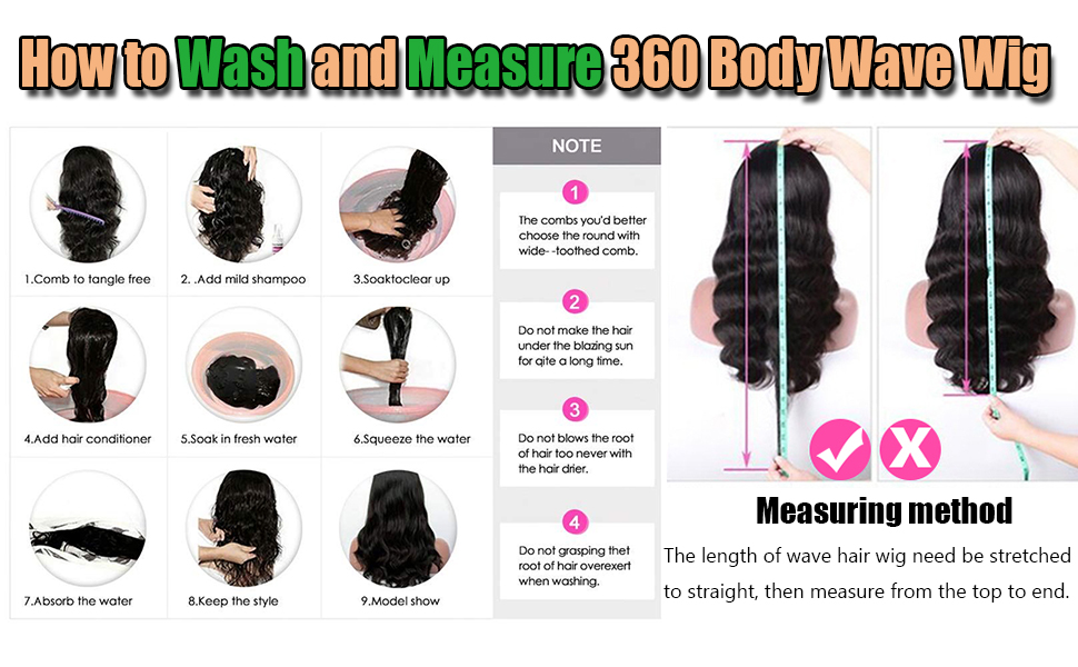 360 Body Wave Lace Front Wigs Human Hair for Black Women Glueless Wigs Human Hair Pre Plucked