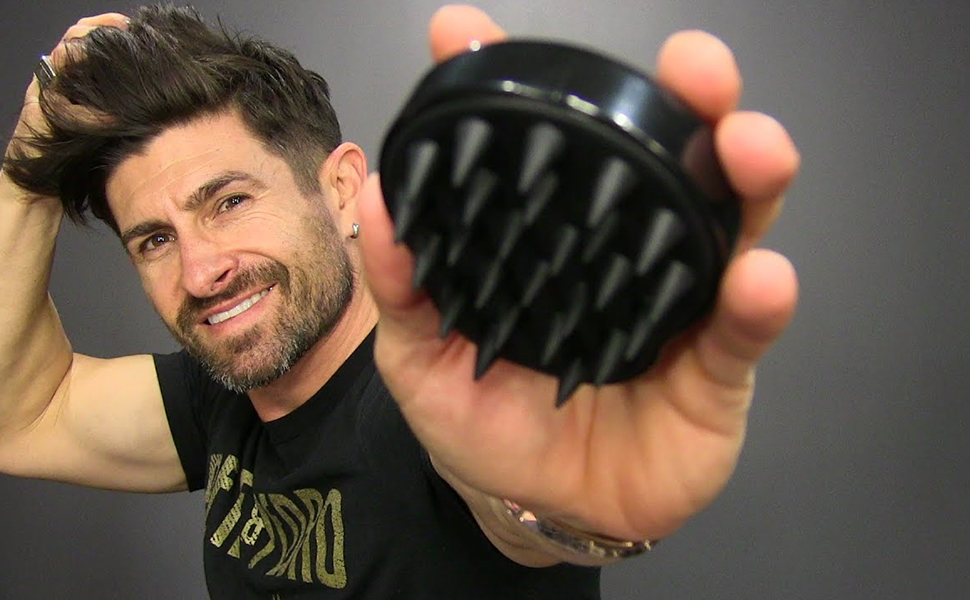relax VIBES Scalp Massager Shampoo Brush with Soft Silicone Bristles for Scalp Care