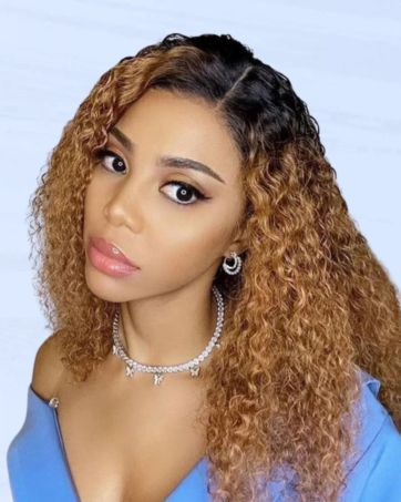 Brown Curly Lace Front Wig
