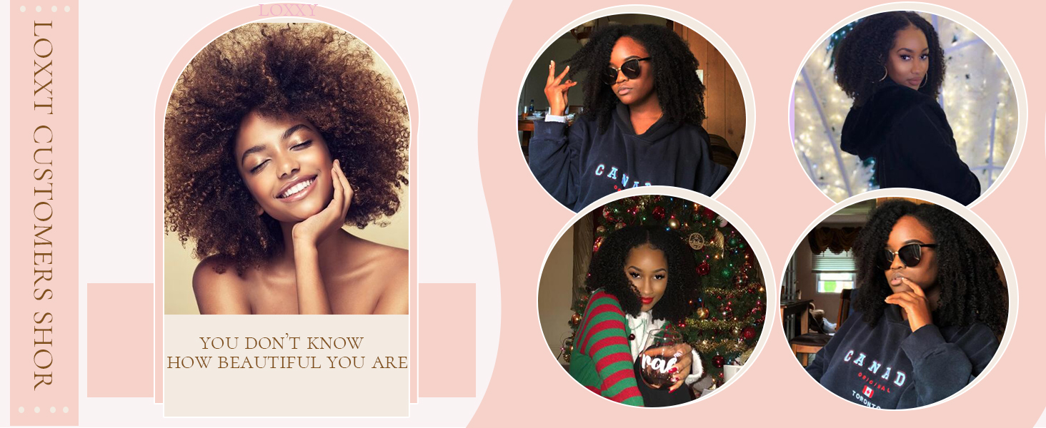 afro kinky curly clip in hair extensions 