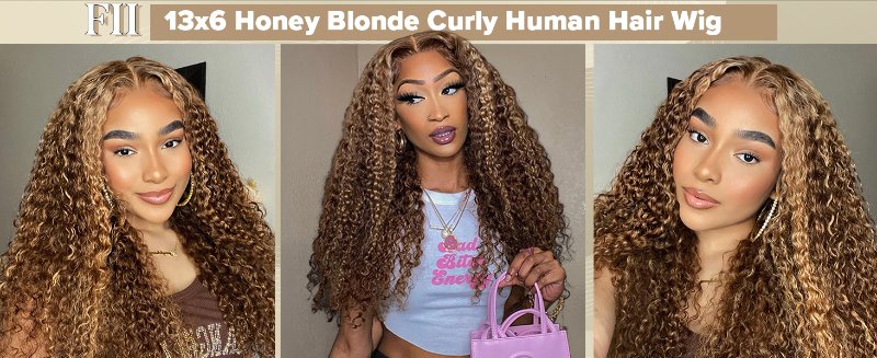 Honey blonde wig human hair