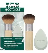 EcoTools Blend + Blur Makeup Brush and Sponge Duo, Makeup Blending Sponge & Foundation Brush, For...