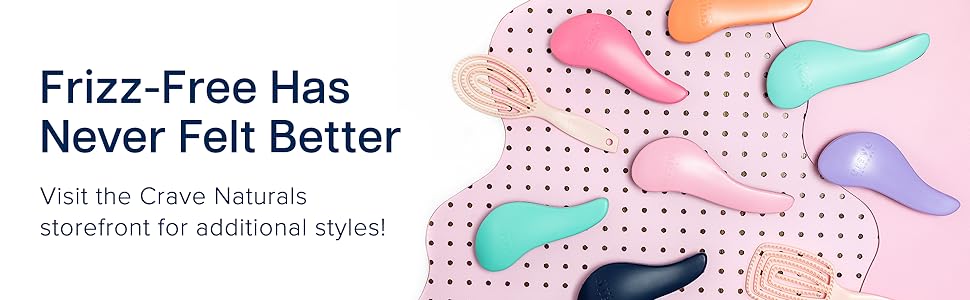 Crave Naturals Glide Thru Detangling Hair Brushes for Adults & Kids Hair