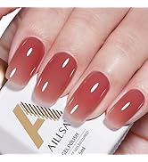 AILLSA Nude Gel Polish Twilight Red Jelly Gel Nail Polish Raspberry Color Translucent Gel Polish ...