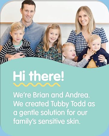 Hi there! We're Brian and Andrea. We created Tubby Todd as a gentle solution for our family.