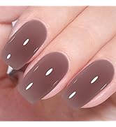 AILLSA Nude Gel Polish Hazelnut Chocolate Translucent Gel Nail Polish Jelly Brown Dark Color Gel ...