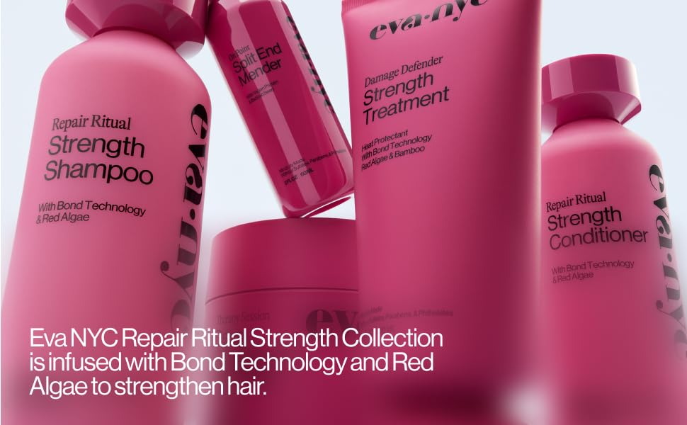 Eva NYC Repair Ritual Strength Collection is infused with Bond Technology and Red Algae.