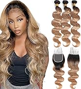 Kapelli Hair 10A Ombre Human Hair Bundles with Closure Ombre Brazilian Hair Body Wave with Lace C...