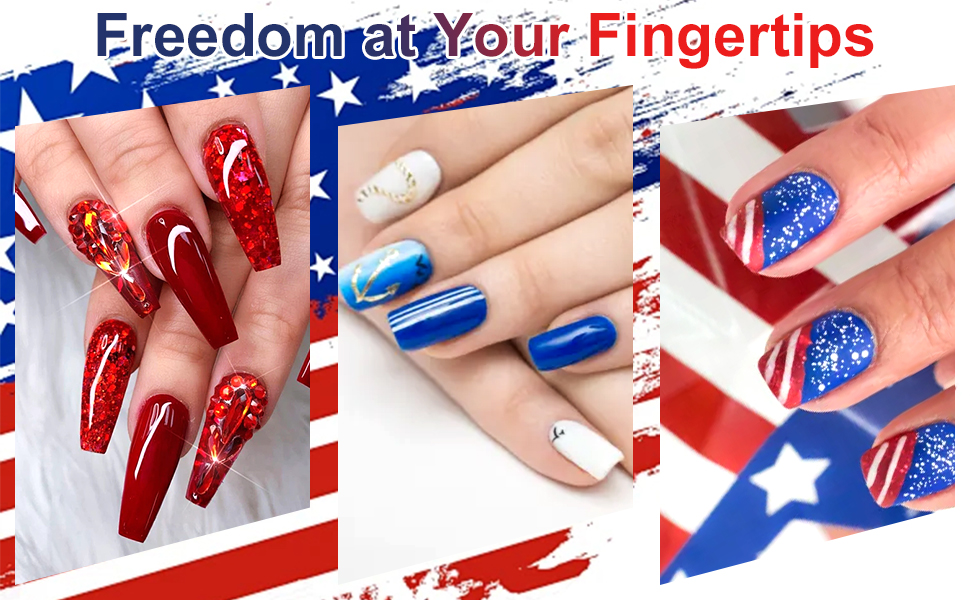red white and blue nail polish