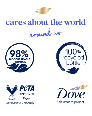 Dove logo cares about the world around us