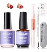 Gellen Gel Polish Remover Kit for Nails, Gel Nail Polish Remover 3-5 Minutes Removal, Pink Liquid...