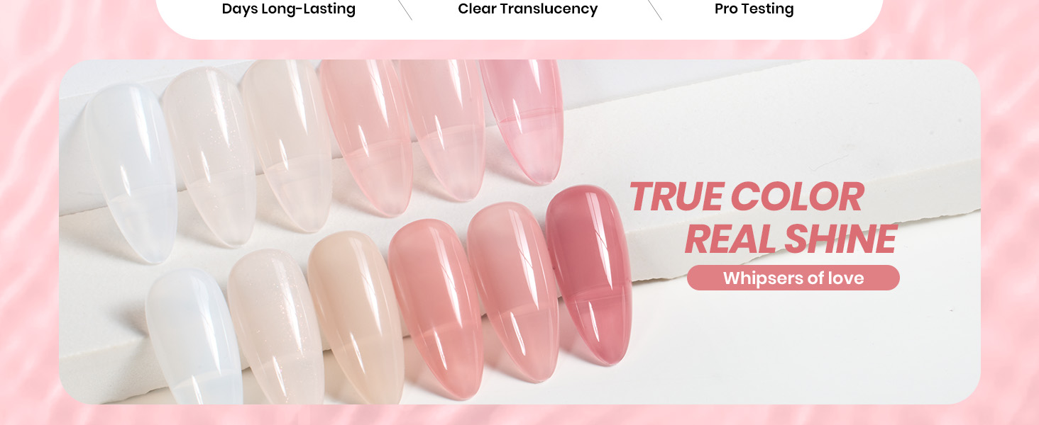 nude pink jelly gel nail polish