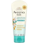Aveeno Kids Continuous Protection Zinc Oxide Mineral Sunscreen Lotion for Children's Sensitive Sk...
