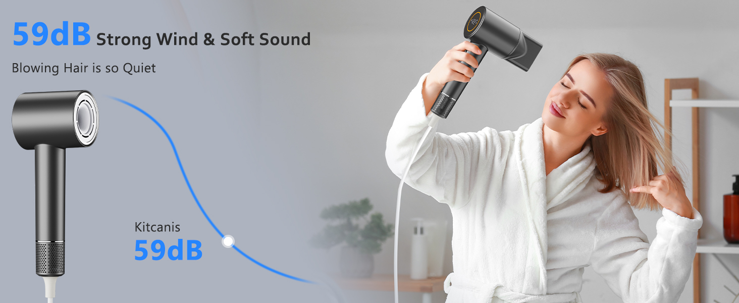 Hair Dryer, 160,000 RPM Professional High-Speed Blow Dryer 600 Millions Negative Ionic Hair Dryer