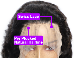 Curly Lace Frontal Wig Human Hair Pre Plucked Wet and Wavy Lace Frontal Wig Long Hair Line