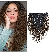 Jerry Curly #1B/4 Clips In Hair Extensions