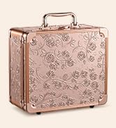 Makeup Case with Magnetic Lighted Mirror Cosmetic Train Box Detachable LED Mirror Adjustable Brig...