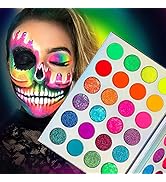 Afflano Neon Makeup Palette Eyeshadow, Glow in the Dark Neon Eyeshadow Palette Highly Pigmented, ...