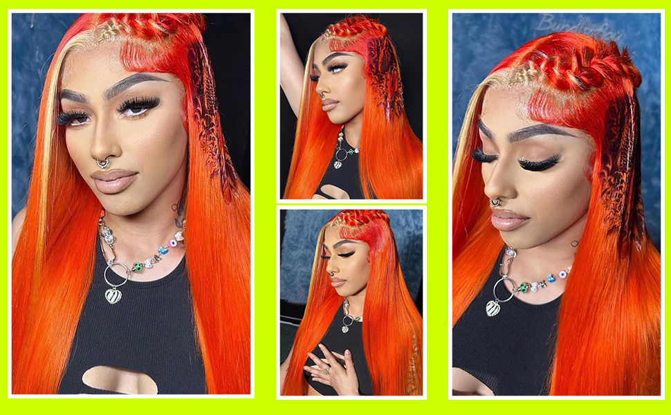 13x6 ginger lace front wigs human hair ginger orange lace front wigs human hair